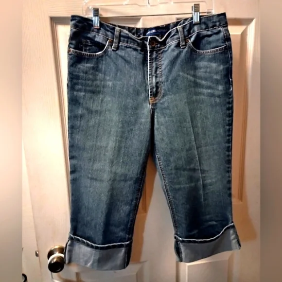 Bandolinoblu Denim Capri Pants Size 14 Petite - Picture 1 of 4